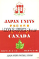 Japan Universities Canada 1982 memorabilia